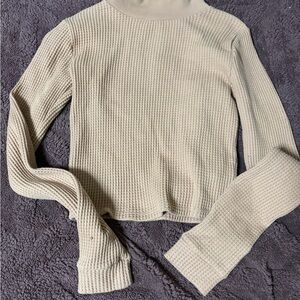 Aerie Tan Waffle Knit Top